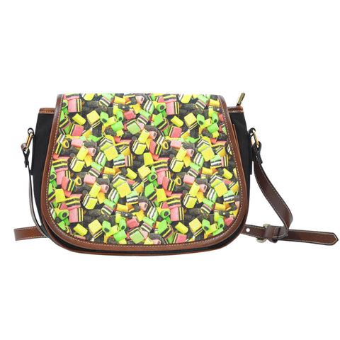 Candy Themed Design #5 Crossbody Shoulder Canvas Leather Saddle Bag