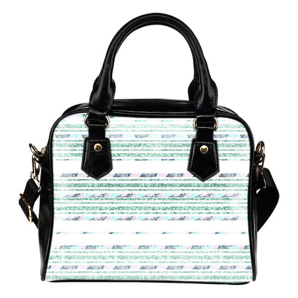 Christmas Themed Design B5 Women Fashion Shoulder Handbag Black Vegan Faux Leather