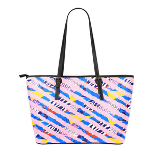 80s Fashion Themed Design C15 Women Small Leather Tote Bag