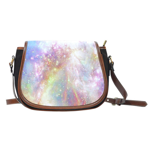 Galaxy Pastel 6 Crossbody Shoulder Canvas Leather Saddle Bag - STUDIO 11 COUTURE