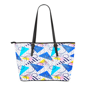 80s Fashion Themed Design C5 Women Small Leather Tote Bag