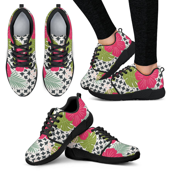 Tropical Hibiscus Flower Women Athletic Sneakers