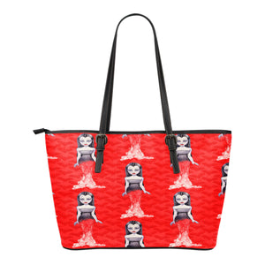 Vampire Themed Design C11 Women Small Leather Tote Bag
