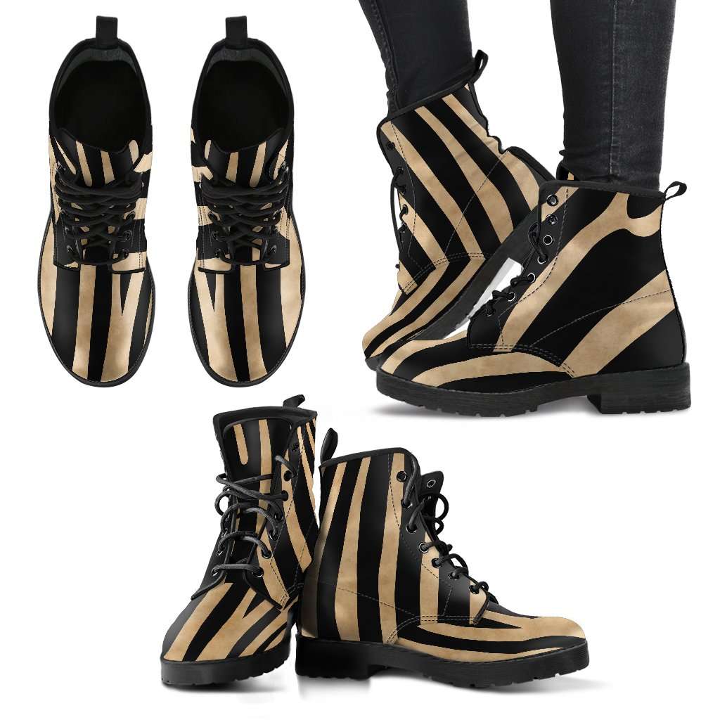 Zebra Skin Womens Leather Boots - STUDIO 11 COUTURE