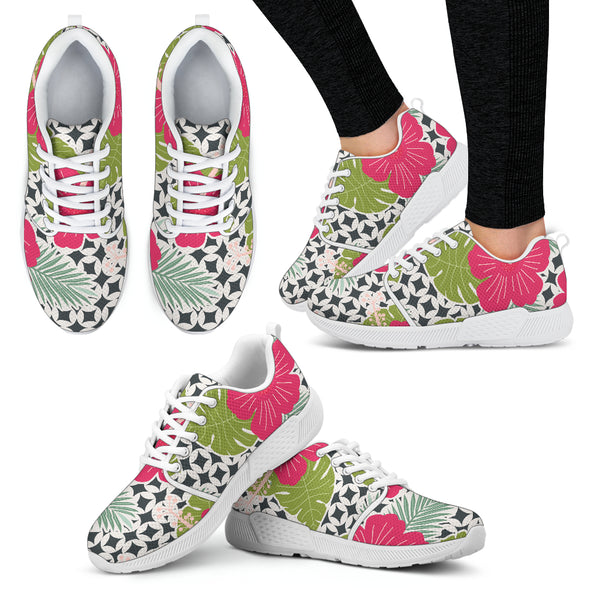 Tropical Hibiscus Flower Women Athletic Sneakers