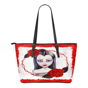 Vampire Themed Design C4 Women Small Leather Tote Bag