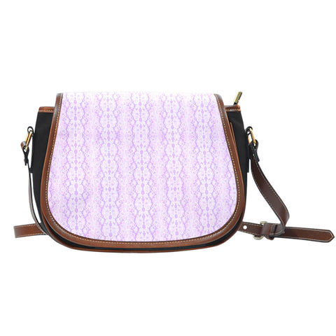 Lace Themed DFS8 Crossbody Shoulder Canvas Leather Saddle Bag