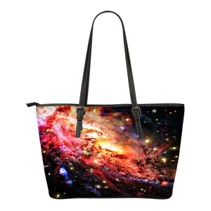 Galaxy Themed Design C6 Women Small Leather Tote Bag