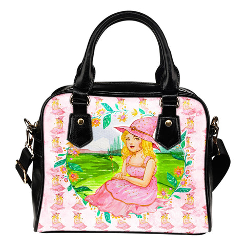 Wizard Of Oz Themed Design B8 Women Fashion Shoulder Handbag Black Vegan Faux Leather