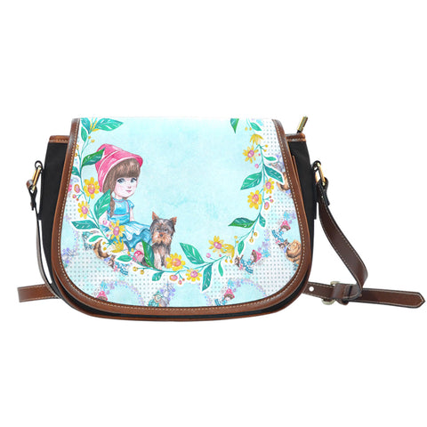Wizard Of Oz Themed Design 2 Crossbody Shoulder Canvas Leather Saddle Bag