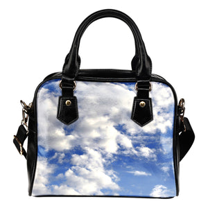 Nature Themed Design B13 Women Fashion Shoulder Handbag Black Vegan Faux Leather