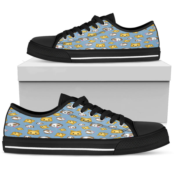 Emoji Cats and Dogs Womens Low Top Shoes