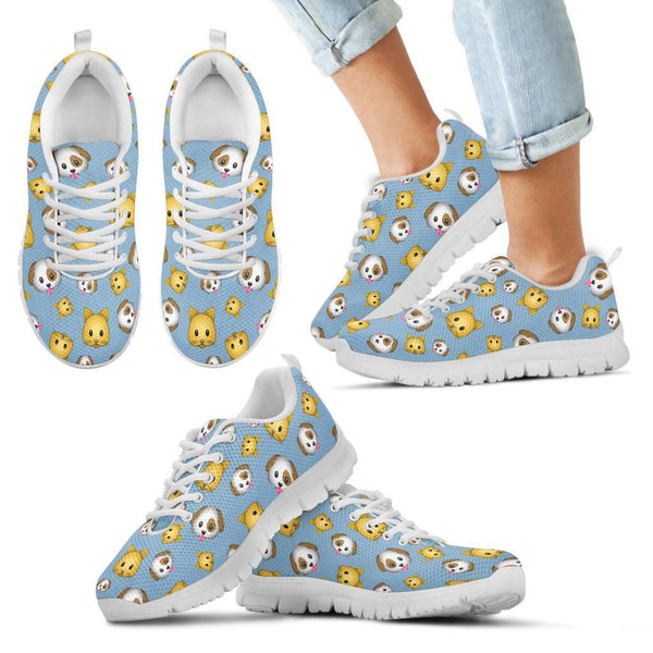 Emoji Cats And Dogs Kids Sneakers
