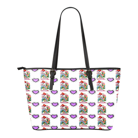 Jems And Holograms Themed Design C2 Women Large Leather Tote Bag
