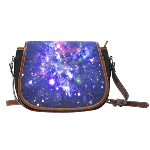 Galaxy Crossbody Shoulder Canvas Leather Saddle Bag - STUDIO 11 COUTURE