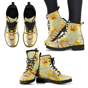 Emoji Sick Womens Leather Boots