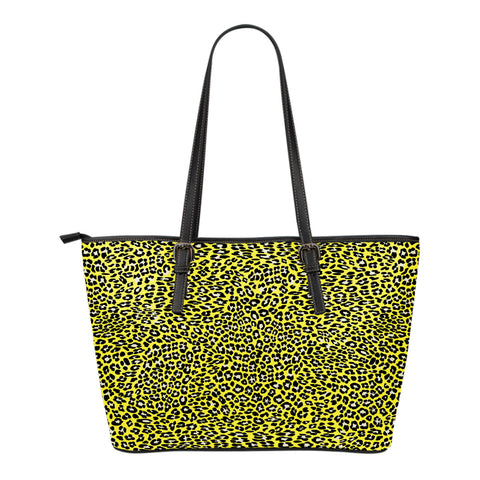 Leopard Print Themed Design C5 Women Large Leather Tote Bag