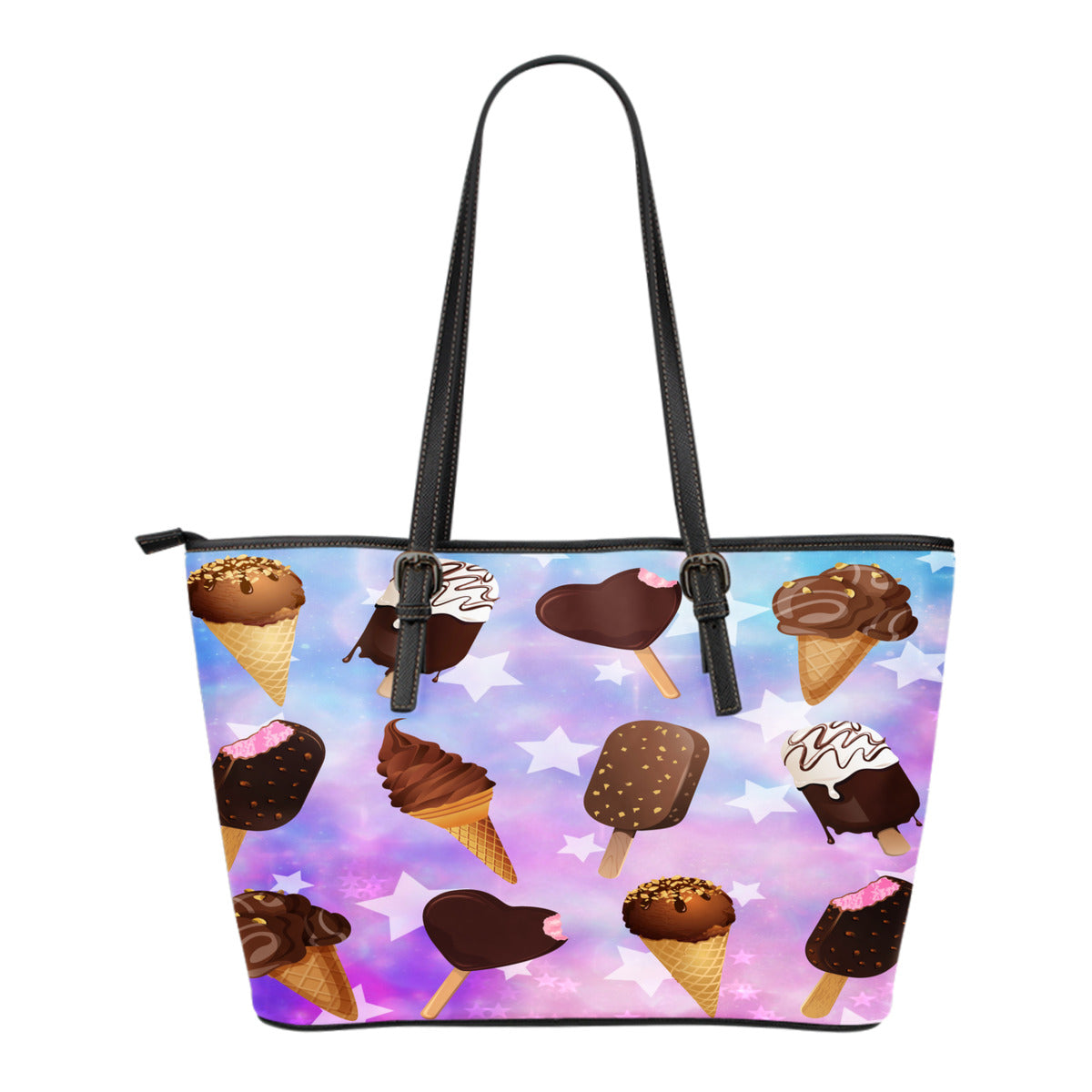Ice Cream Themed Design C9 Women Small Leather Tote Bag