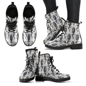 Vintage Hot Air Balloon Steampunk Women Leather Boots
