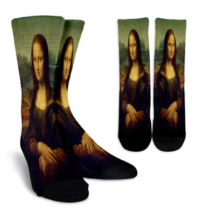 Leonardo Da Vinci Mona Lisa Crew Socks - STUDIO 11 COUTURE