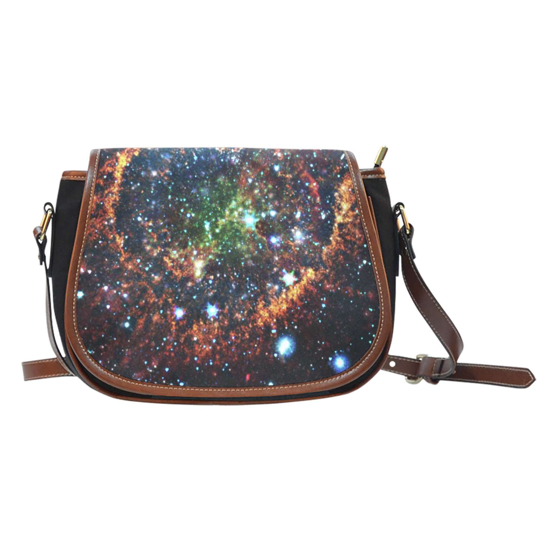 Galaxy 5 Crossbody Shoulder Canvas Leather Saddle Bag - STUDIO 11 COUTURE