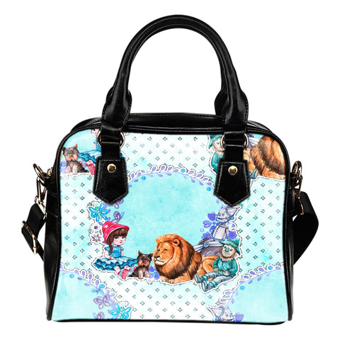 Wizard Of Oz Themed Design B4 Women Fashion Shoulder Handbag Black Vegan Faux Leather