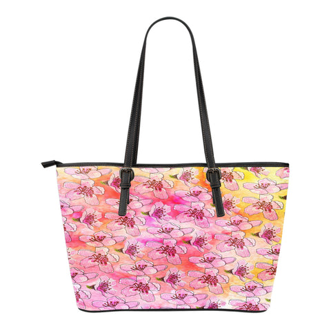 Spring Paper Themed Design C7 Women Small Leather Tote Bag