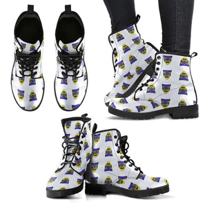 Snow White Mirror Faces Womens Leather Boots - STUDIO 11 COUTURE