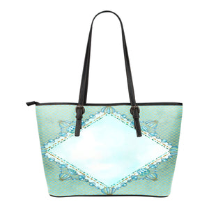Summer Mermaid Themed Design C11 Women Small Leather Tote Bag