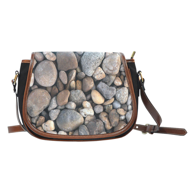 Nature Themed Design 1 Crossbody Shoulder Canvas Leather Saddle Bag