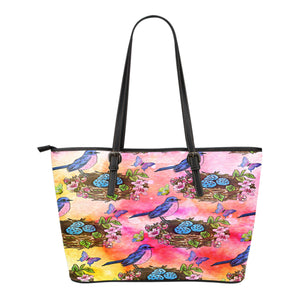 Spring Paper Themed Design C9 Women Small Leather Tote Bag