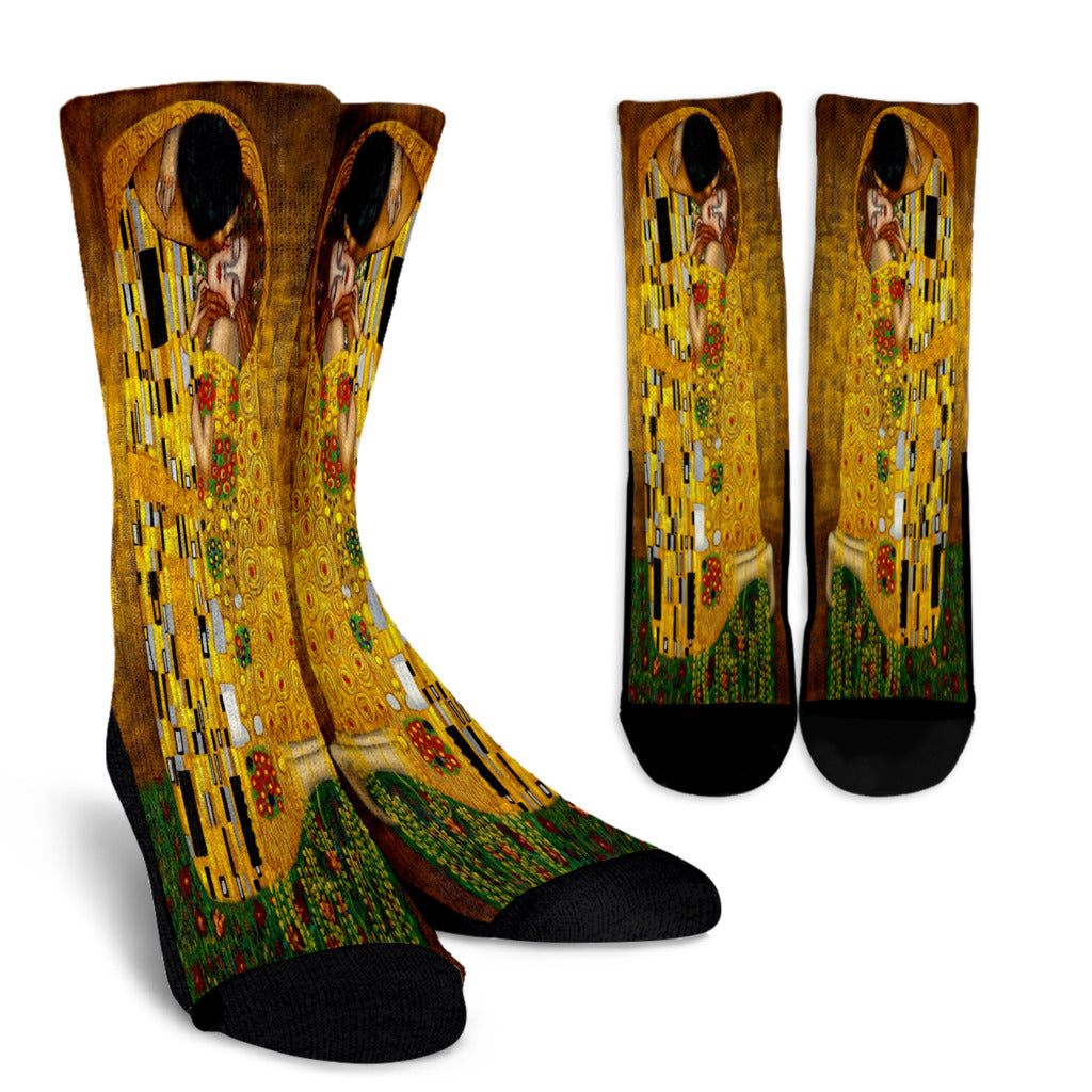 Gustav Klimt The Kiss Crew Socks - STUDIO 11 COUTURE