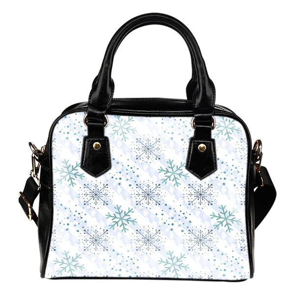 Christmas Themed Design B9 Women Fashion Shoulder Handbag Black Vegan Faux Leather