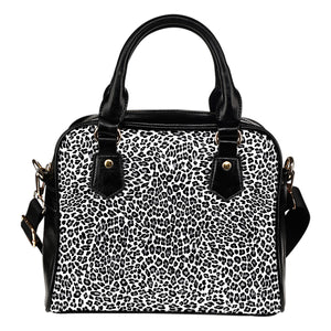 Leopard Print Themed Design B1 Women Fashion Shoulder Handbag Black Vegan Faux Leather