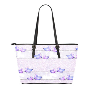 Lady Butterfly Themed Design C7 Women Large Leather Tote Bag