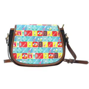 Hospital Themed Design #1 Crossbody Shoulder Canvas Leather Saddle Bag