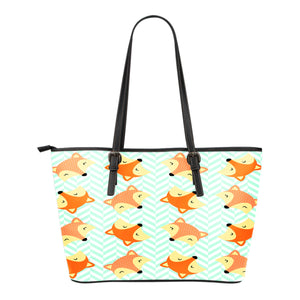 Fox 2 Themed Design C9 Women Large Leather Tote Bag