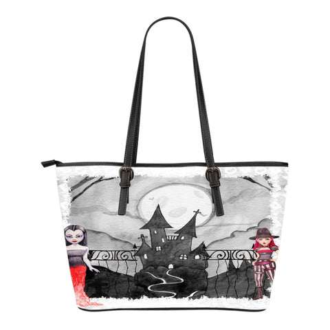 Vampire Themed Design C14 Women Small Leather Tote Bag