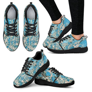 Dirty Cracked Marble Tile Women Athletic Sneakers