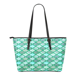 Summer Mermaid Themed Design C5 Women Small Leather Tote Bag