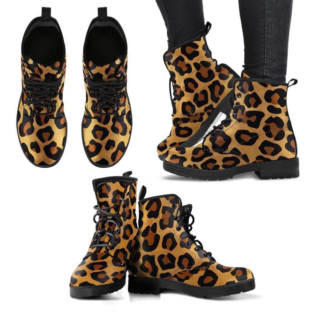 Leopard Skin Womens Leather Boots - STUDIO 11 COUTURE