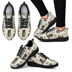 Old Television Steampunk Women Athletic Sneakers - STUDIO 11 COUTURE