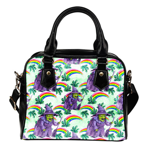 Wizard Of Oz Themed Design B9 Women Fashion Shoulder Handbag Black Vegan Faux Leather