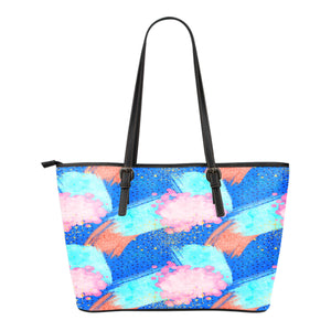 80s Fashion Themed Design C13 Women Small Leather Tote Bag