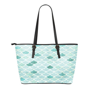 Summer Mermaid Themed Design C6 Women Small Leather Tote Bag