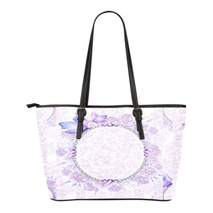 Lady Butterfly Themed Design C2 Women Large Leather Tote Bag