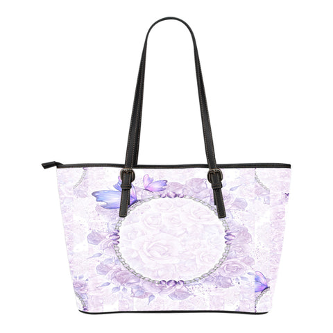 Lady Butterfly Themed Design C2 Women Large Leather Tote Bag