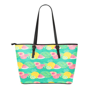 Fruits Themed Design C3 Women Large Leather Tote Bag