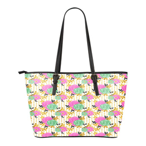Floral Springs 3 Themed Design C5 Women Large Leather Tote Bag