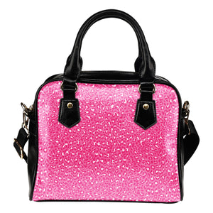 Leopard Print Themed Design B6 Women Fashion Shoulder Handbag Black Vegan Faux Leather